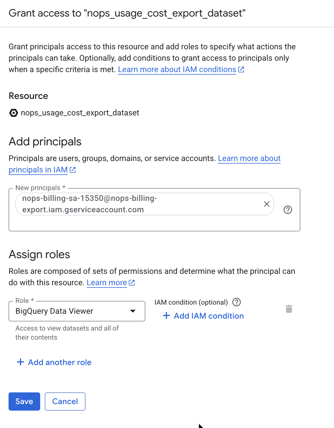 Adding BigQuery Data Viewer role - Step 2