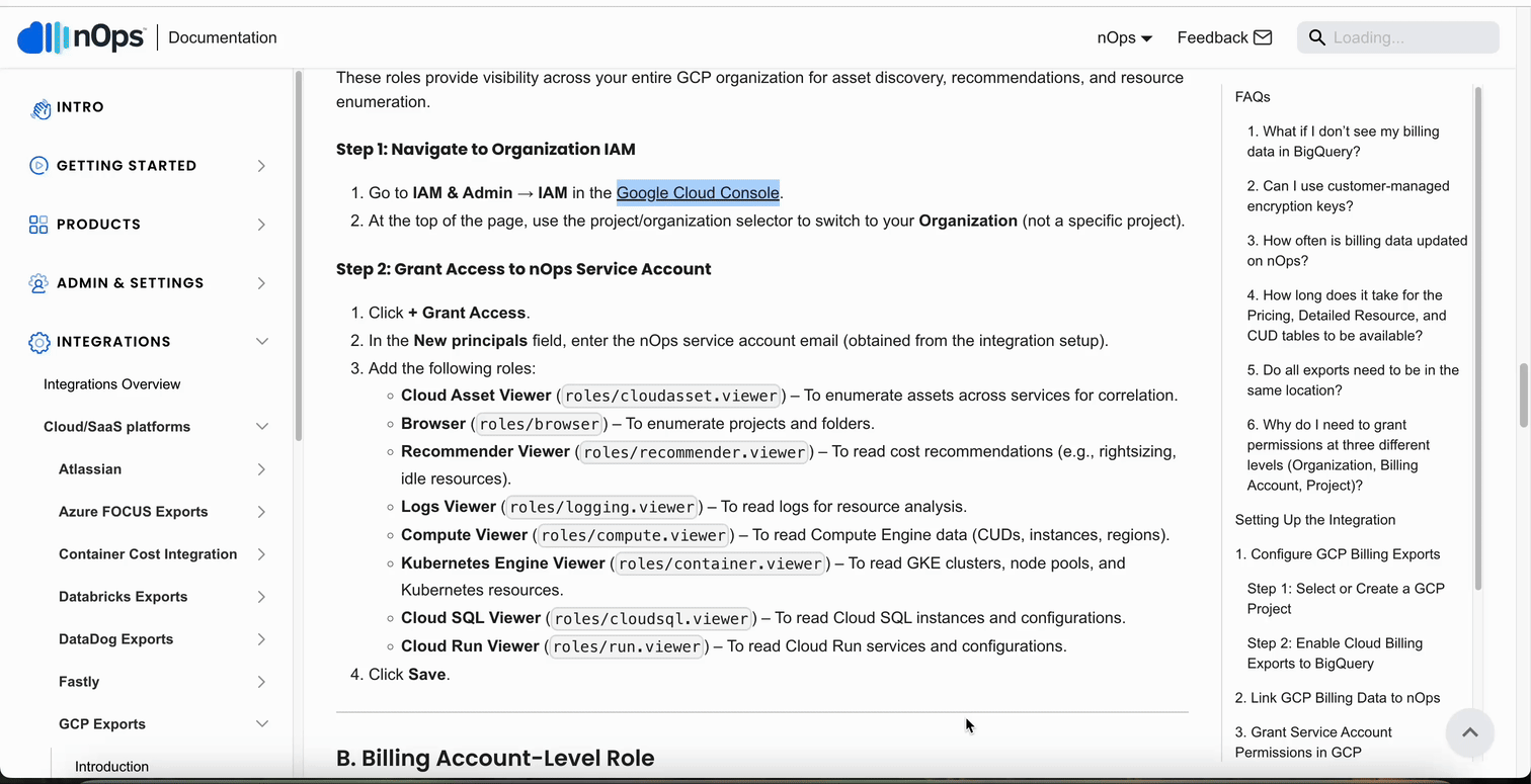 Granting Organization IAM Roles