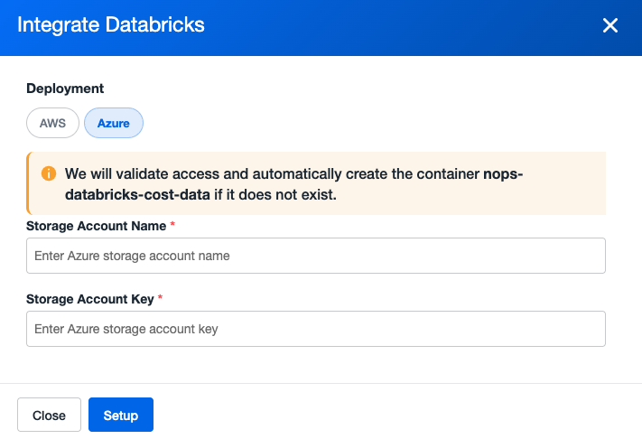 Azure Databricks Integration Setup