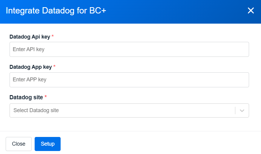 Datadog BC+ Integration Entry