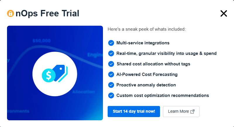 nOps Free Trial Popup